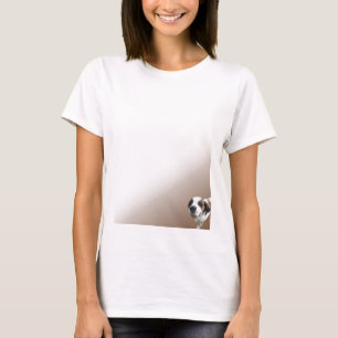 Smiling St. Bernard on Brown T-Shirt