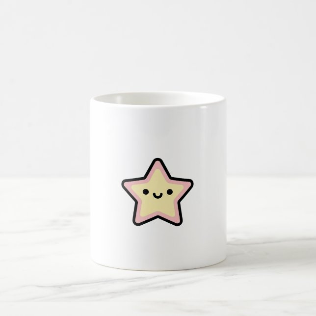 Smiling Star – Cute Kawaii Illustration Coffee Mug (Center)