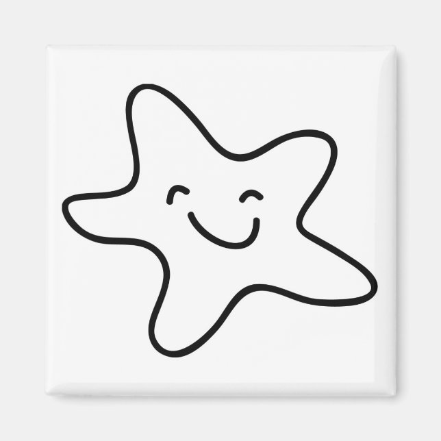 Smiling Starfish Clipart Magnet (Front)