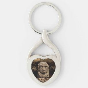 Smiling Stone Totem Cambodia - Metal Key Ring