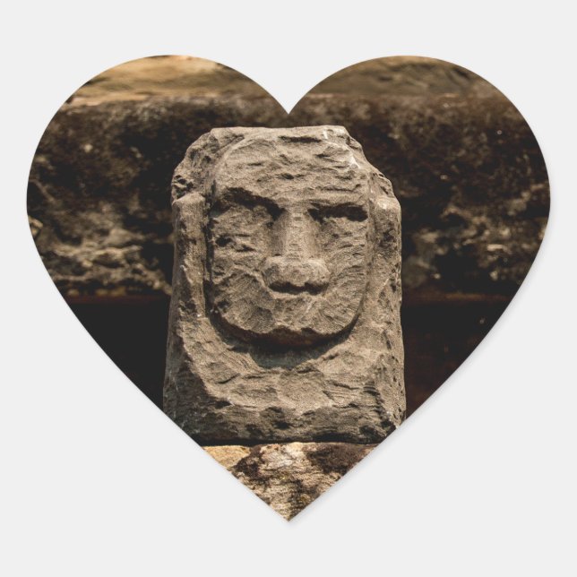 Smiling Stone Totem Heart Stickers (Front)