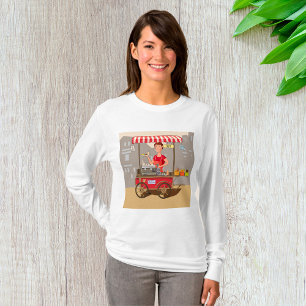 Smiling Street Food Vendor Colourful Food Cart T-Shirt