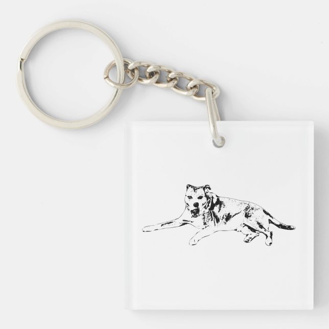 Smiling Stretch, On-the-Go Friend Key Ring (Front)