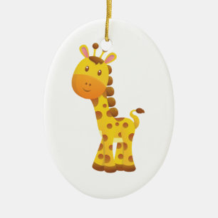 Smiling Stylised Cartoon Giraffe Ceramic Tree Decoration