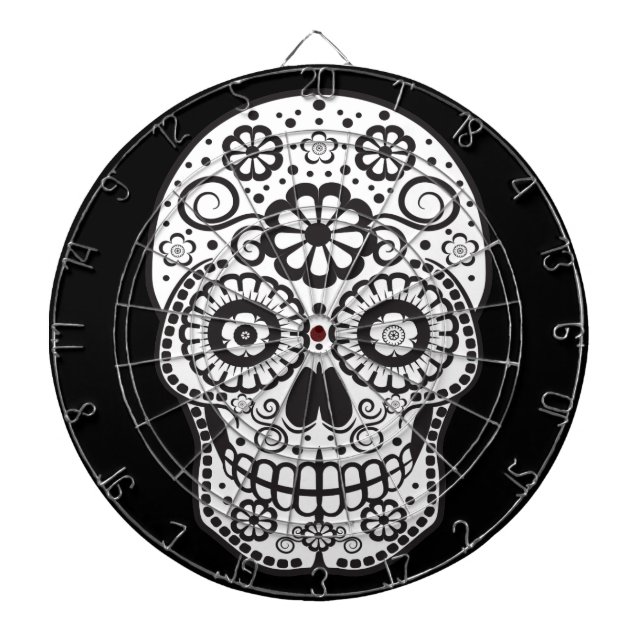 Smiling Sugar Skull Dartboard (Front)