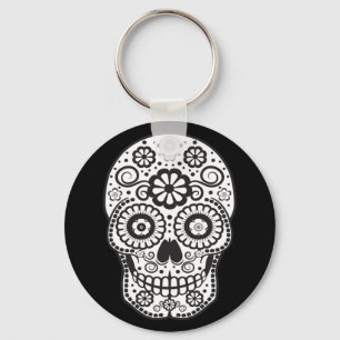 Smiling Sugar Skull Key Ring
