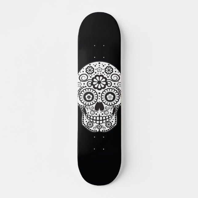 Smiling Sugar Skull Skateboard (Front)