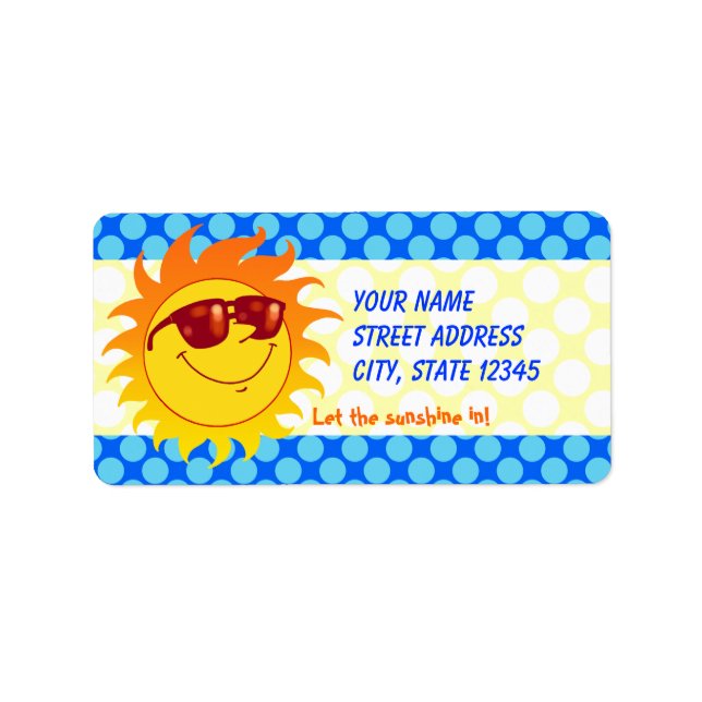 Smiling Summer Sun Label (Front)