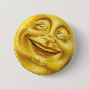 Smiling Sun 6 Cm Round Badge