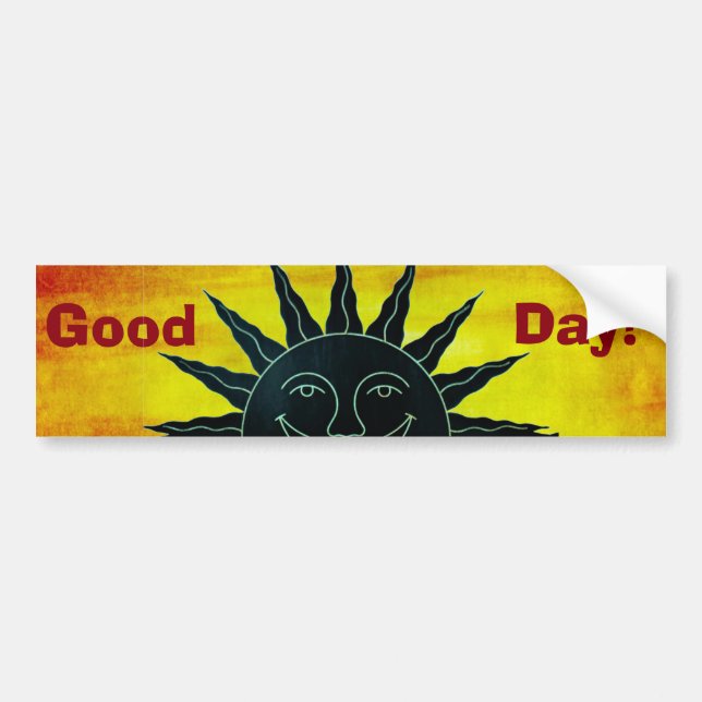 Smiling Sun Bumper Sticker (Front)