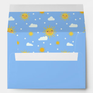 Smiling Sun Cloudy Sky Cute Envelope