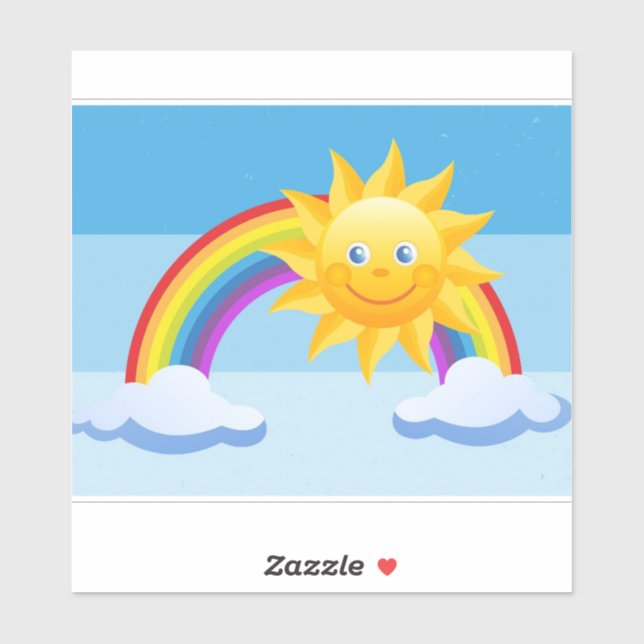 Smiling Sun Custom-Cut Vinyl Sticker (Sheet)