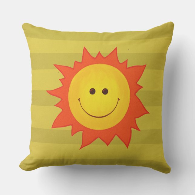Smiling Sun Cute Cartoon Outdoor Cushion (Front)