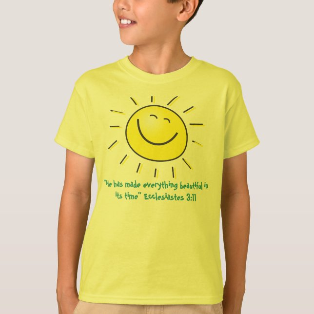 Smiling sun design with Ecclesiastes bible verse T-Shirt (Front)