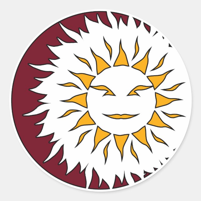 Smiling Sun Eclipse Classic Round Sticker (Front)