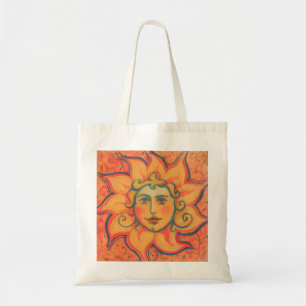 Smiling Sun, Fairytale Fantasy Art, Orange Yellow Tote Bag