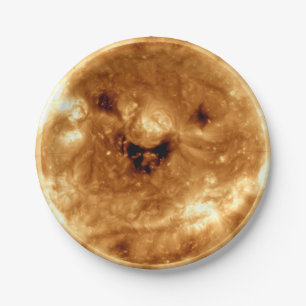 Smiling Sun From NASA Solar Observatory Paper Plate