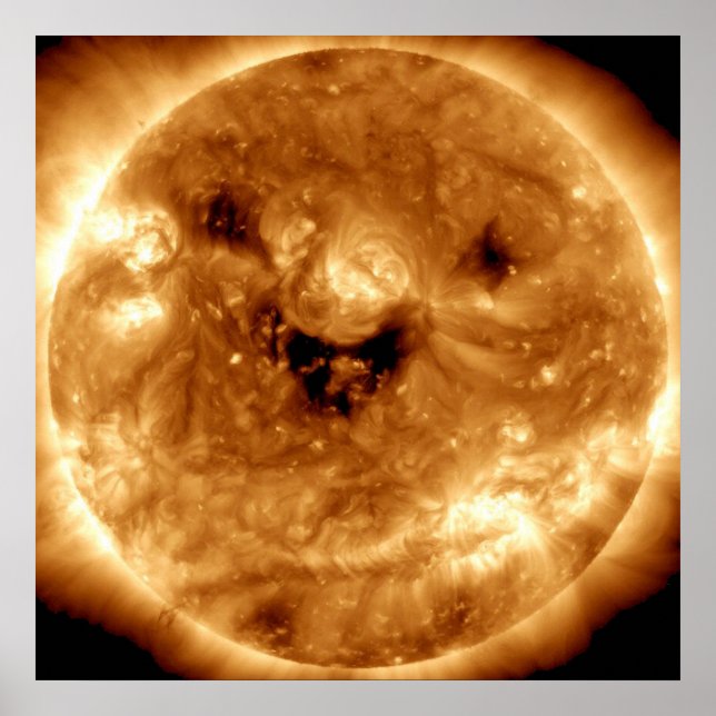 Smiling Sun From NASA Solar Observatory Poster (Front)