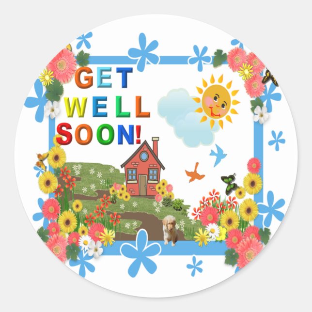 SMILING SUN Get Well  Stickers (Front)