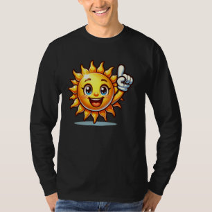 Smiling Sun Giving Thumbs Up For Children Face T-Shirt