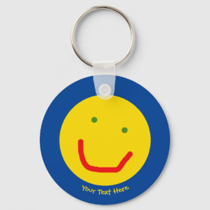 Smiling Sun Happy Face Key Ring