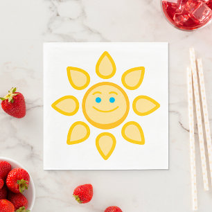 Smiling Sun Happy Face Napkin