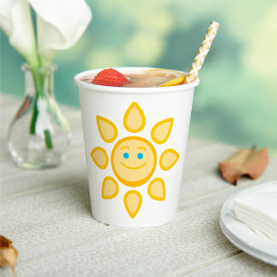 Smiling Sun Happy Sunshine Paper Cups