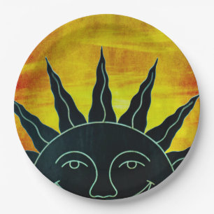 Smiling Sun Paper Plate