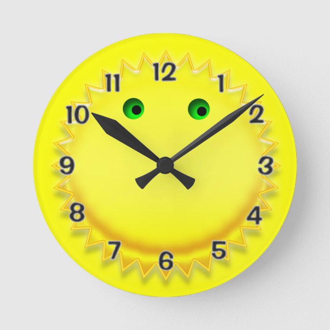 Smiling Sun Round Clock (Front)