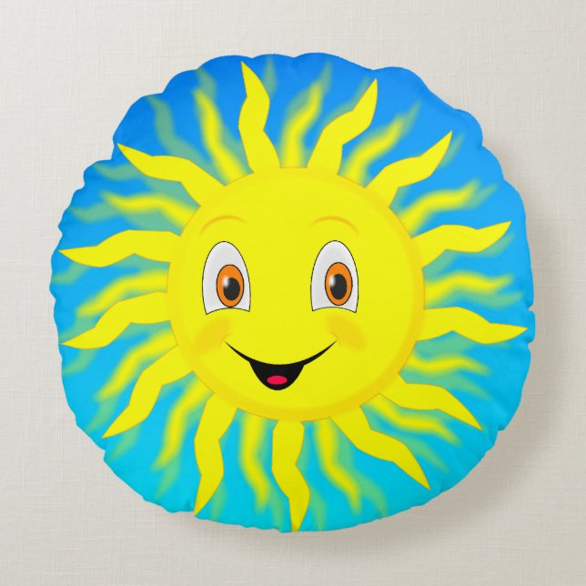 Smiling Sun Round Cushion (Front)