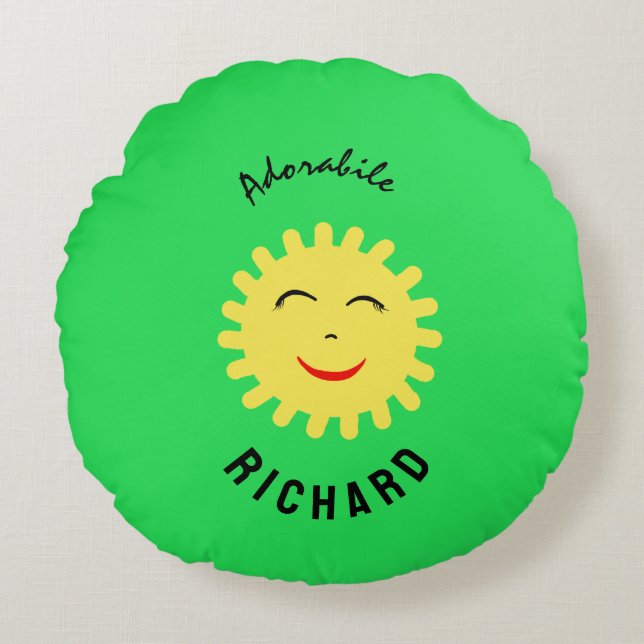Smiling sun round cushion (Front)