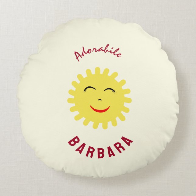 Smiling sun round cushion (Front)