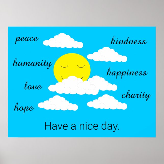 Smiling Sun with Lots of Clouds:  Poster (Front)