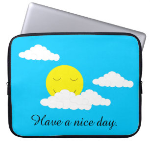 Smiling Sun with Popcorn Clouds: Laptop Sleeve