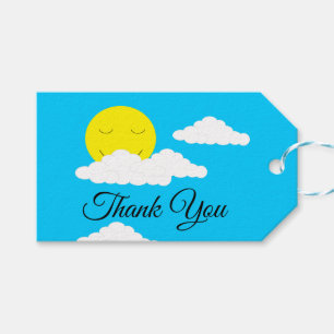 Smiling Sun with Puffy Clouds Gift Tags