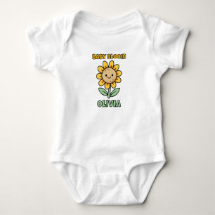 Smiling Sunflower Custom Personalized  Baby Bodysuit