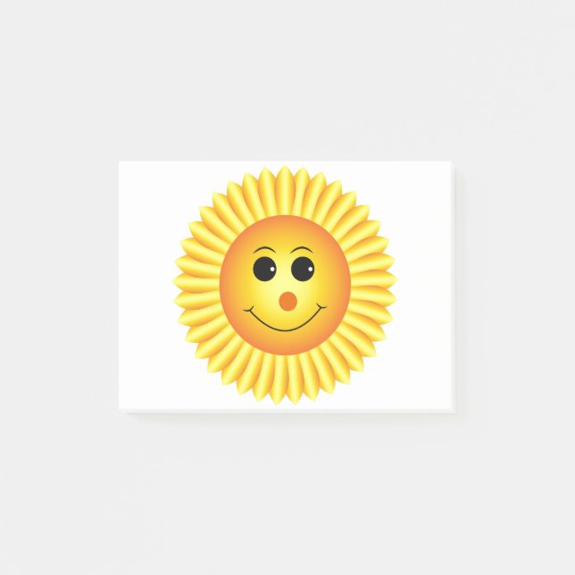 Smiling Sunflower Post-it Notes (Front)