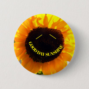 Smiling Sunflower Sunshine 6 Cm Round Badge