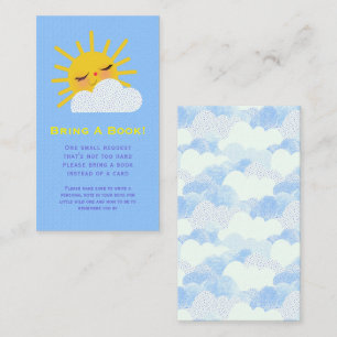 Smiling Sunshine Clouds Baby Shower Book Request Enclosure Card