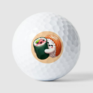 Smiling Sushi Hug Art for Food Lovers Golf Balls