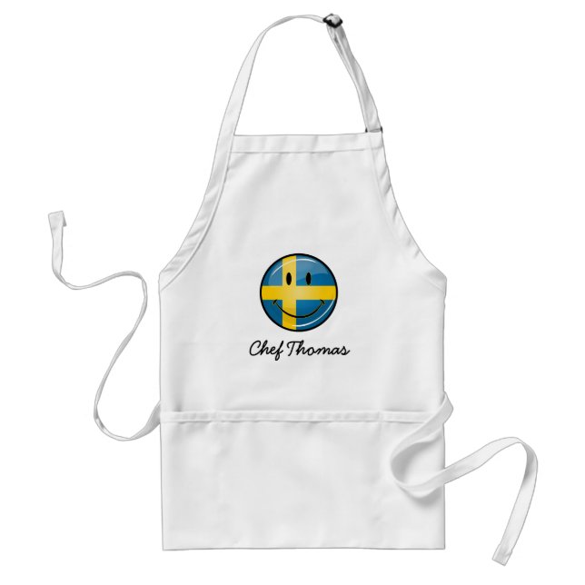 Smiling Swedish Flag Standard Apron (Front)
