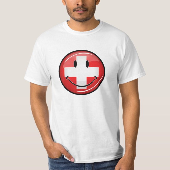 Smiling Swiss Flag T-Shirt (Front)