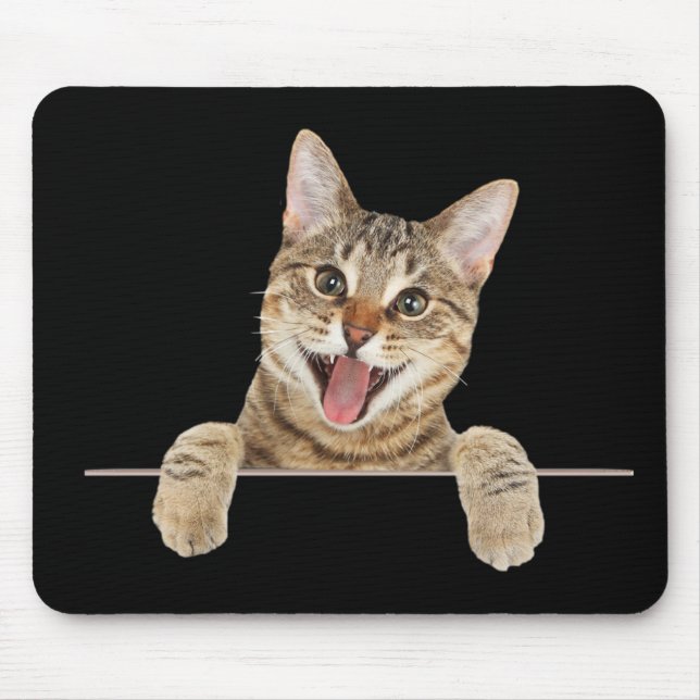 Smiling Tabby Cat Mouse Pad (Front)