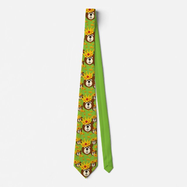 Smiling Teddy Bear with Crown Tie (Front)