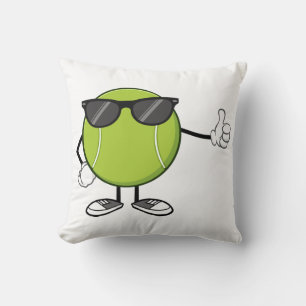 Smiling Tennis Ball with Shades Cushion