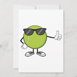 Smiling Tennis Ball with Shades Invitation