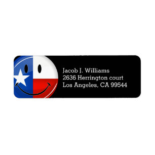 Smiling Texas Flag Return Address Label