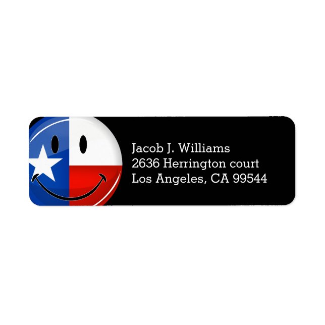 Smiling Texas Flag Return Address Label (Front)