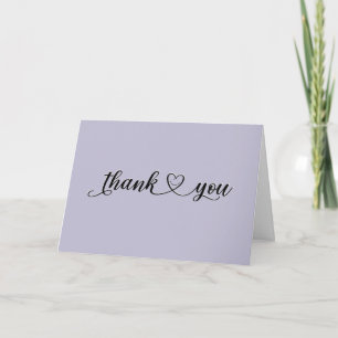 Smiling Thank You Heart On Purple Card