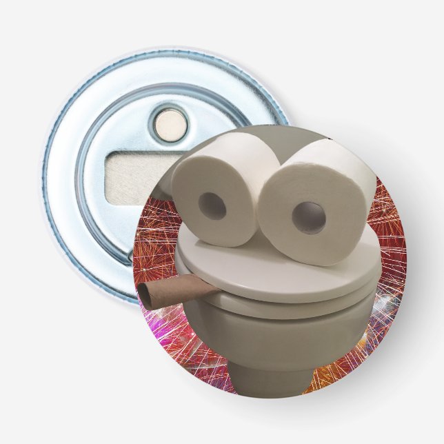 Smiling Toilet Face  Bottle Opener (Front)